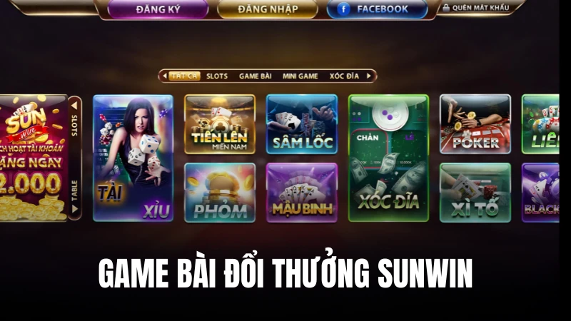 SunWin cung cấp kho game bài đặc sắc với nhiều tựa game hấp dẫn
