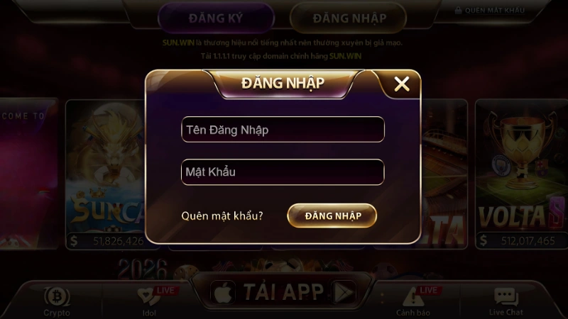 Người chơi cần nhập đúng và đủ thông tin đăng nhập Sunwin vào biểu mẫu có sẵn